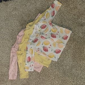 CARTER'S 6m-9m Sleepers - 3pc - Spring Colors Unisex